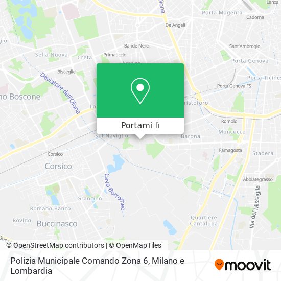 Mappa Polizia Municipale Comando Zona 6