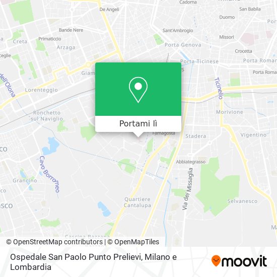 Mappa Ospedale San Paolo Punto Prelievi