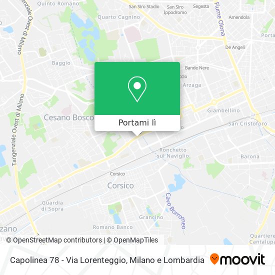 Mappa Capolinea 78 - Via Lorenteggio