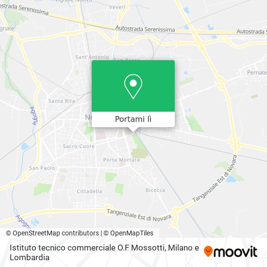Mappa Istituto tecnico commerciale O.F Mossotti
