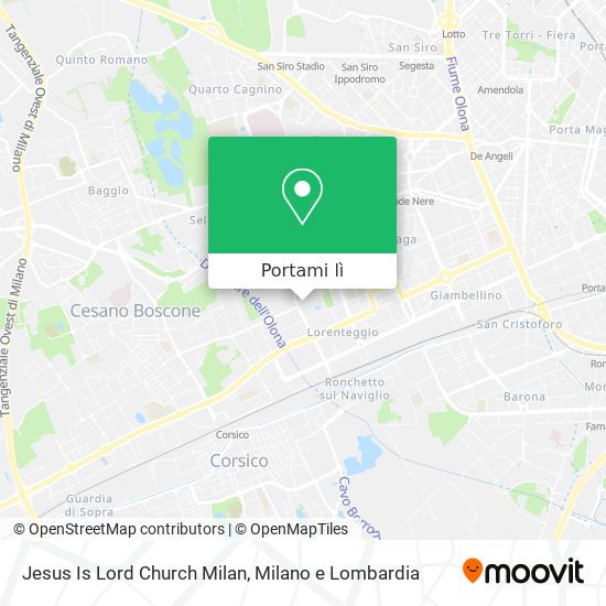Mappa Jesus Is Lord Church Milan