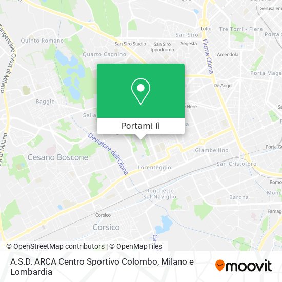 Mappa A.S.D. ARCA Centro Sportivo Colombo