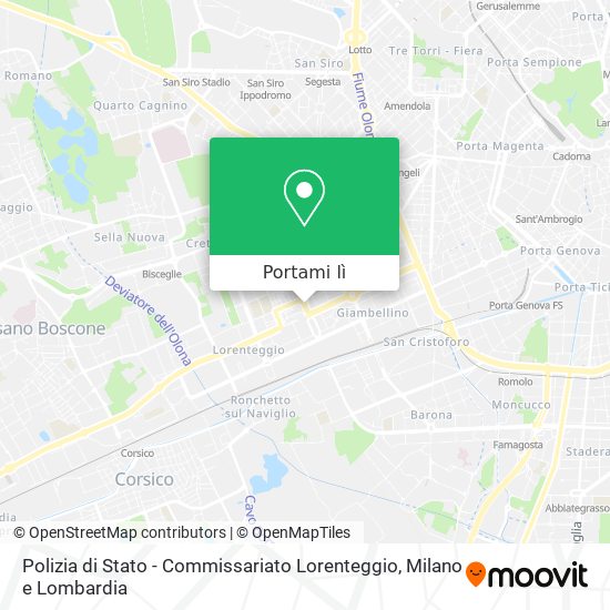 Mappa Polizia di Stato - Commissariato Lorenteggio