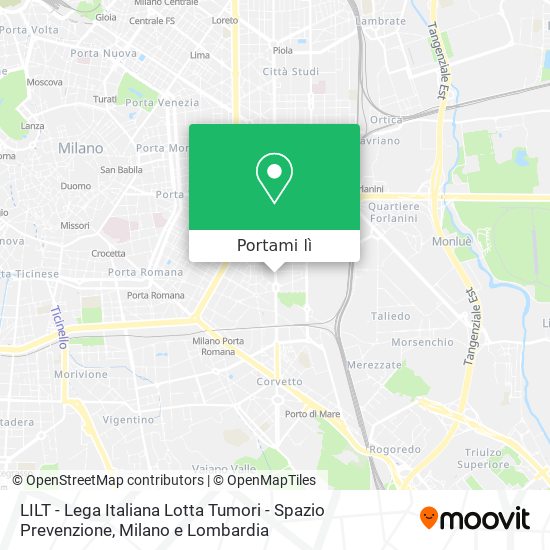 Mappa LILT - Lega Italiana Lotta Tumori - Spazio Prevenzione