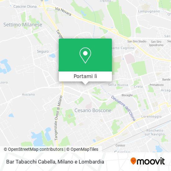 Mappa Bar Tabacchi Cabella