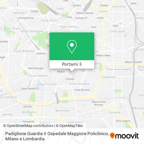 Mappa Padiglione Guardia II Ospedale Maggiore Policlinico