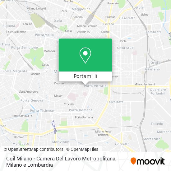 Mappa Cgil Milano - Camera Del Lavoro Metropolitana