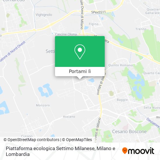 Mappa Piattaforma ecologica Settimo Milanese