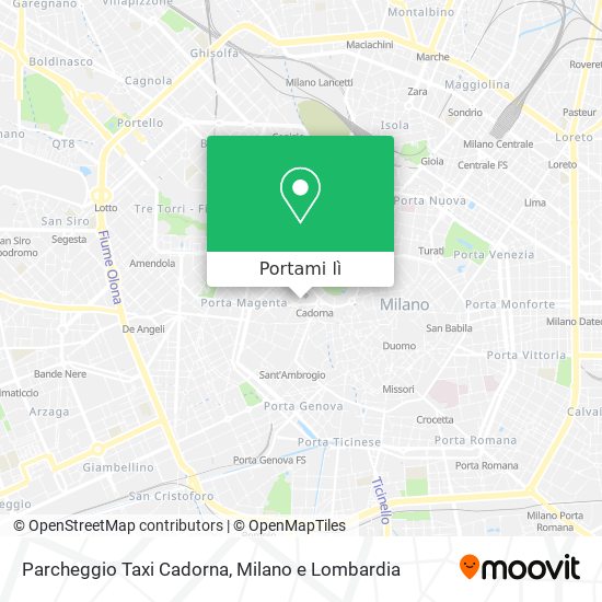 Mappa Parcheggio Taxi Cadorna