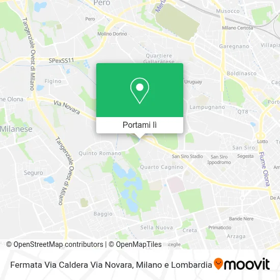 Mappa Fermata Via Caldera Via Novara