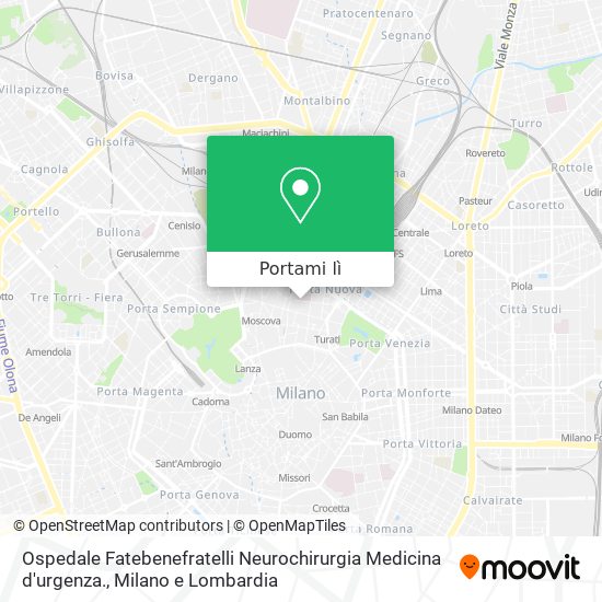 Mappa Ospedale Fatebenefratelli Neurochirurgia Medicina d'urgenza.