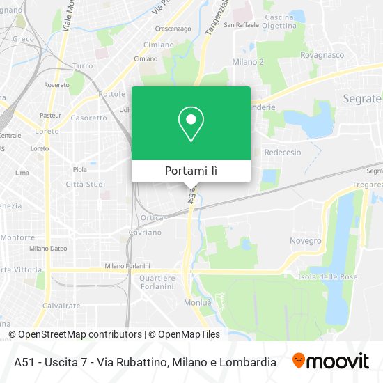 Mappa A51 - Uscita 7 - Via Rubattino