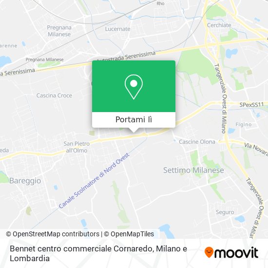 Mappa Bennet centro commerciale Cornaredo