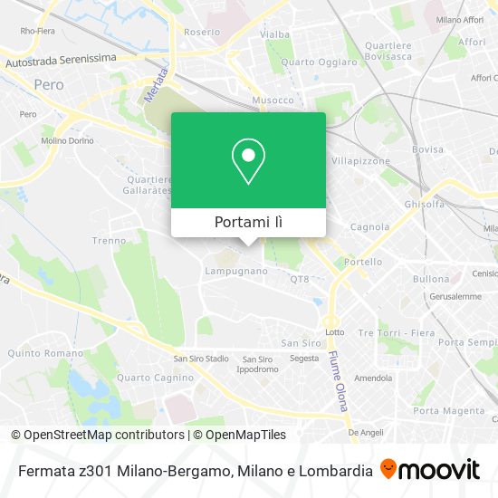Mappa Fermata z301 Milano-Bergamo