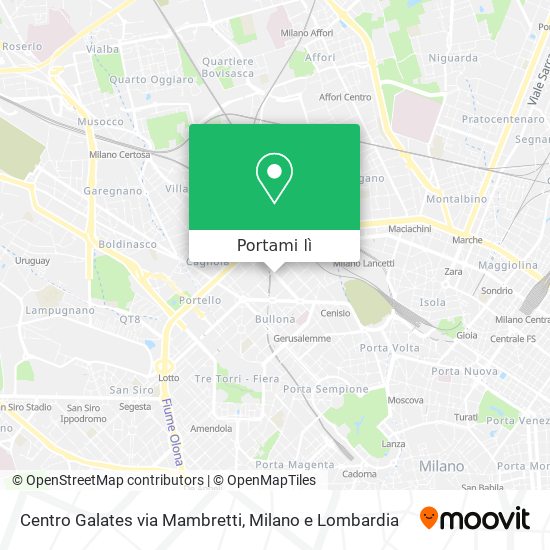 Mappa Centro Galates via Mambretti