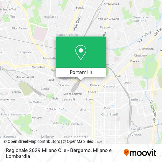 Mappa Regionale 2629 Milano C.le - Bergamo