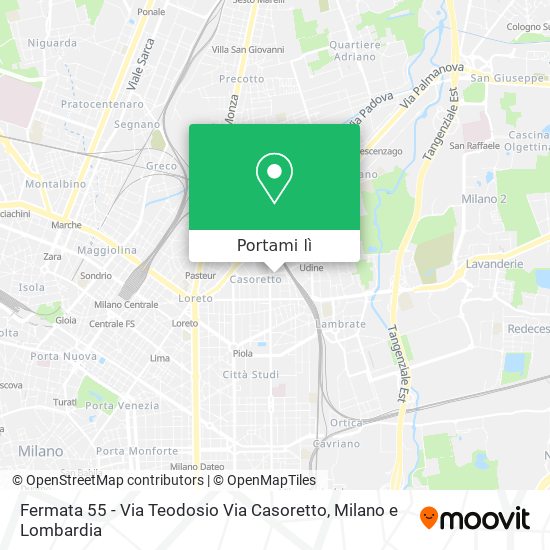 Mappa Fermata 55 - Via Teodosio Via Casoretto