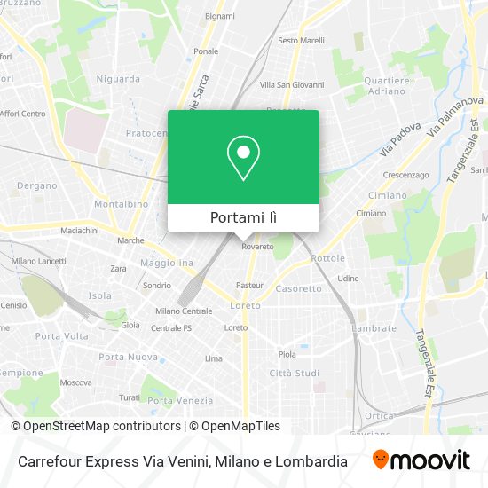 Mappa Carrefour Express Via Venini