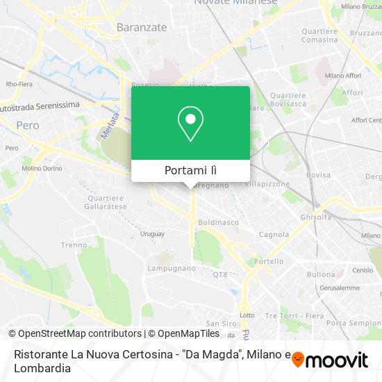 Mappa Ristorante La Nuova Certosina - "Da Magda"