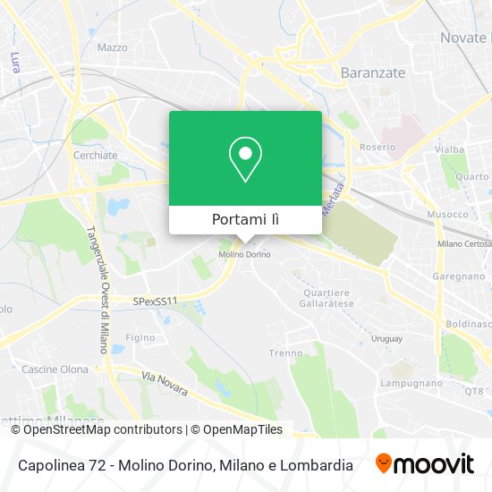 Mappa Capolinea 72 - Molino Dorino