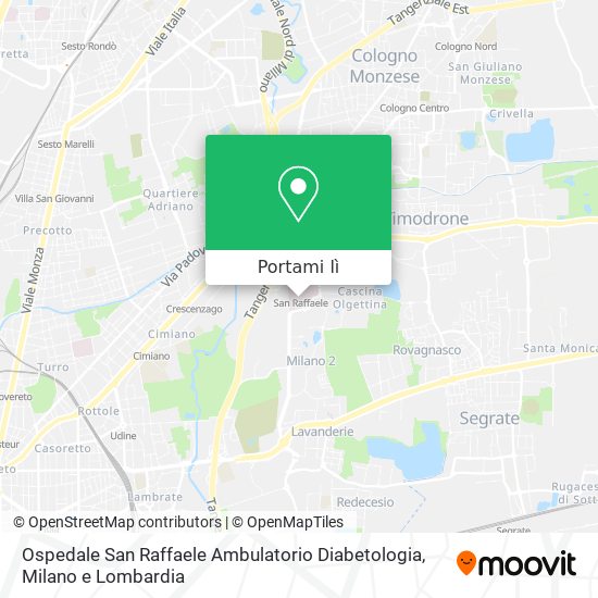 Mappa Ospedale San Raffaele Ambulatorio Diabetologia