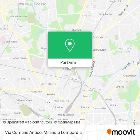 Mappa Via Comune Antico