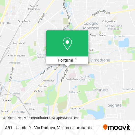 Mappa A51 - Uscita 9 - Via Padova