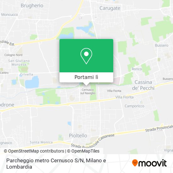 Mappa Parcheggio metro Cernusco S/N