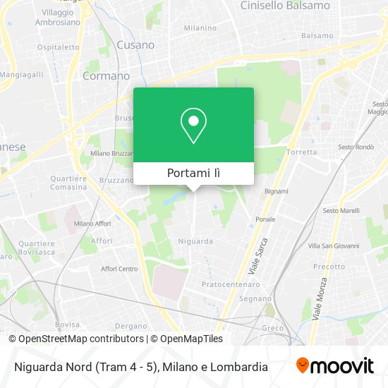 Mappa Niguarda Nord (Tram 4 - 5)