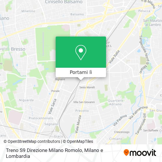 Mappa Treno S9 Direzione Milano Romolo