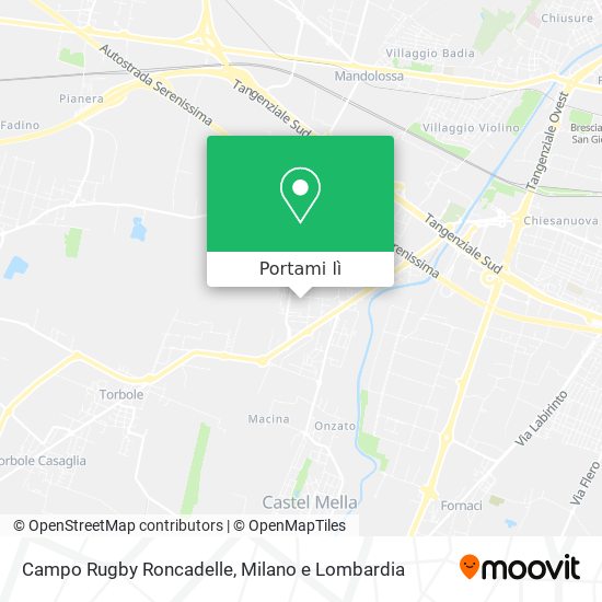 Mappa Campo Rugby Roncadelle