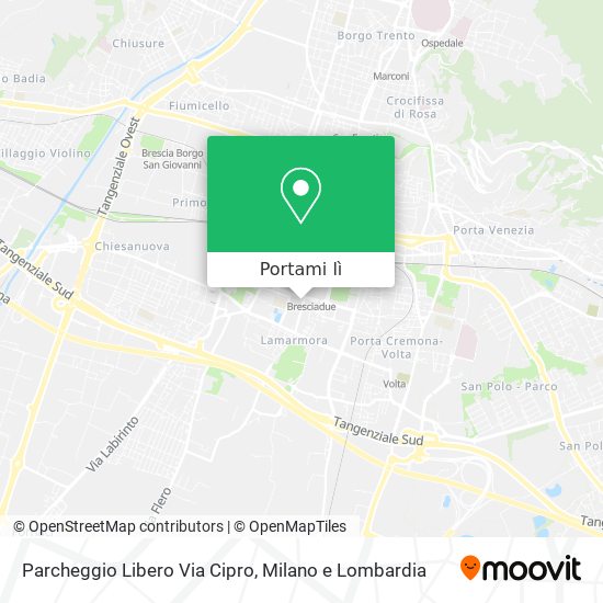 Mappa Parcheggio Libero Via Cipro