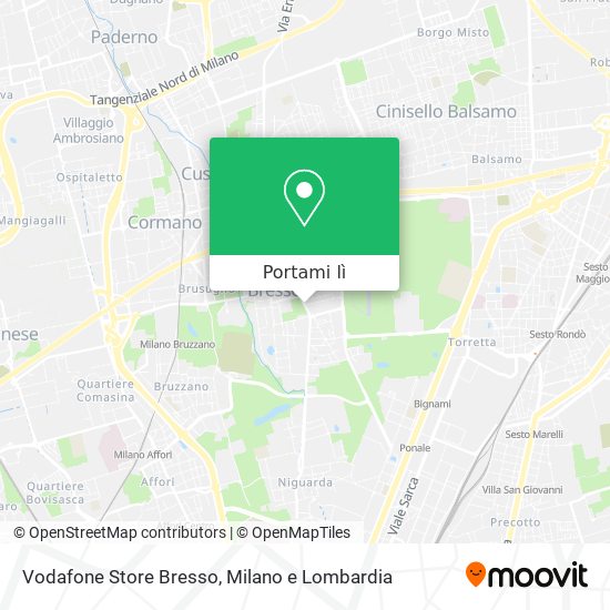 Mappa Vodafone Store Bresso