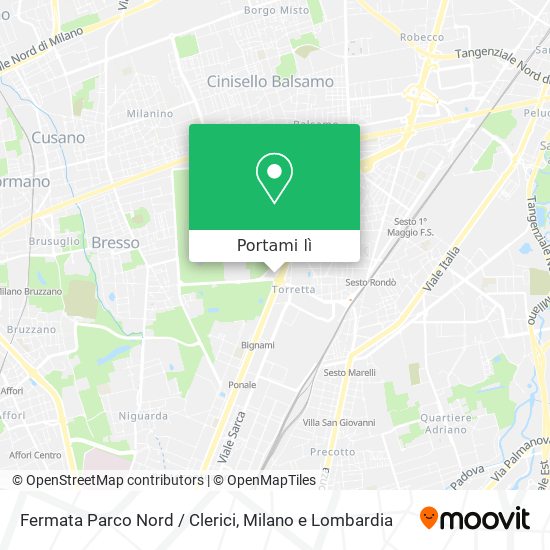 Mappa Fermata Parco Nord / Clerici