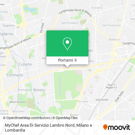Mappa MyChef Area Di Servizio Lambro Nord