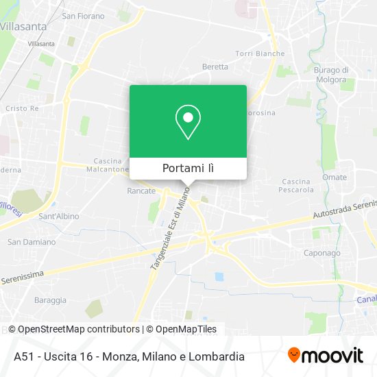 Mappa A51 - Uscita 16 - Monza