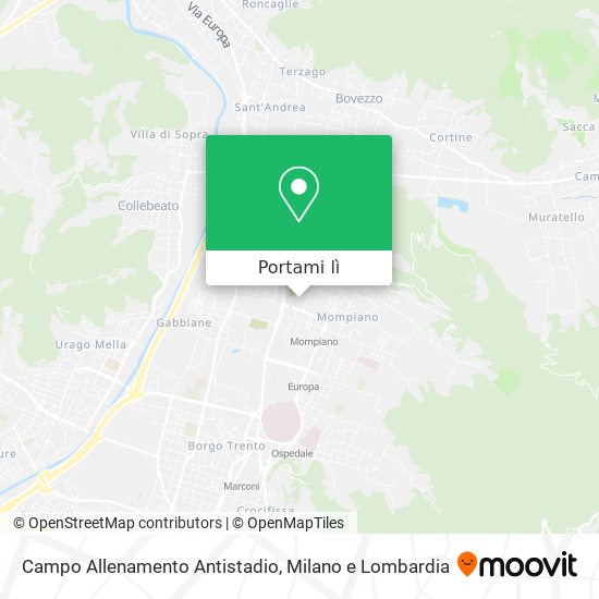 Mappa Campo Allenamento Antistadio