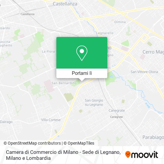 Mappa Camera di Commercio di Milano - Sede di Legnano