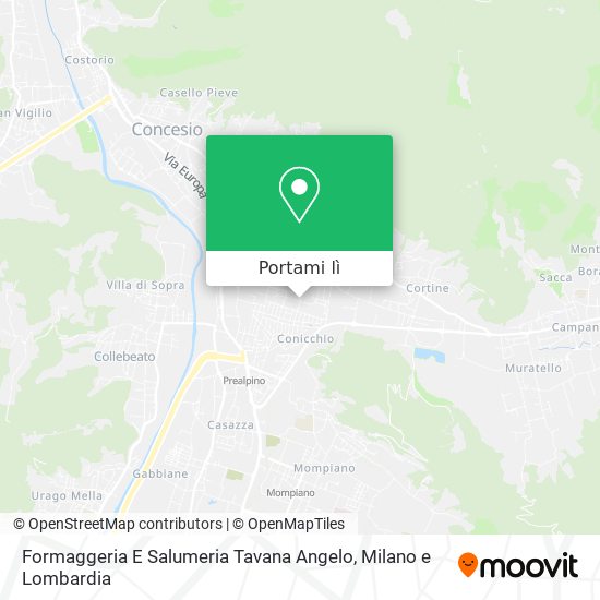 Mappa Formaggeria E Salumeria Tavana Angelo