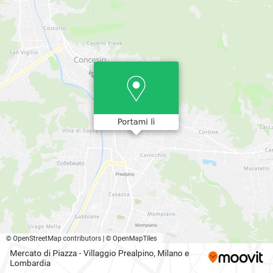 Mappa Mercato di Piazza - Villaggio Prealpino