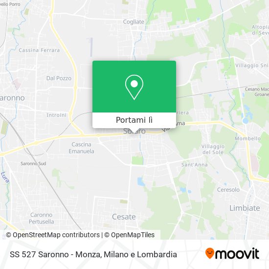 Mappa SS 527 Saronno - Monza
