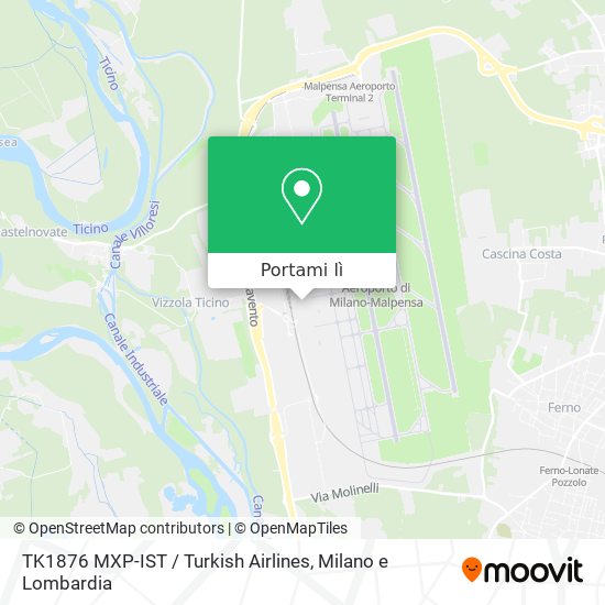 Mappa TK1876 MXP-IST / Turkish Airlines