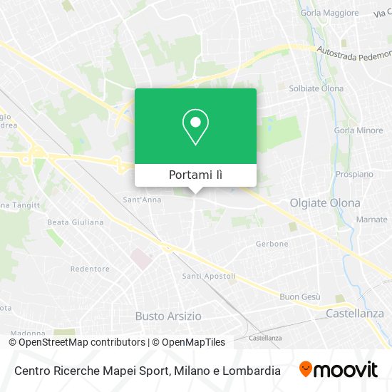 Mappa Centro Ricerche Mapei Sport