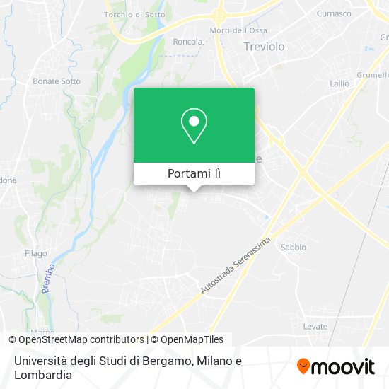 Mappa Università degli Studi di Bergamo