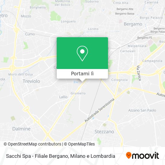 Mappa Sacchi Spa - Filiale Bergano