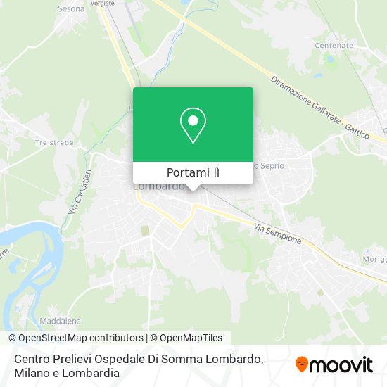 Mappa Centro Prelievi Ospedale Di Somma Lombardo
