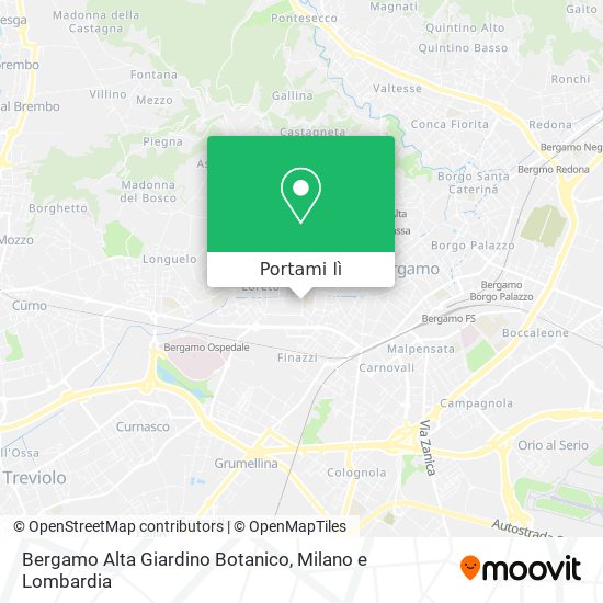 Mappa Bergamo Alta Giardino Botanico