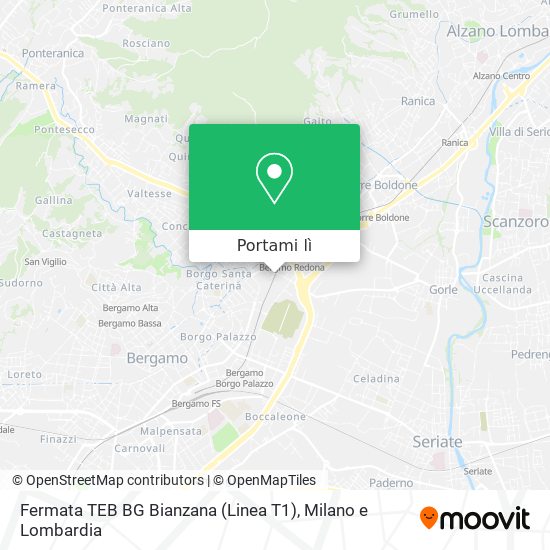 Mappa Fermata TEB BG Bianzana (Linea T1)