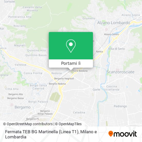 Mappa Fermata TEB BG Martinella (Linea T1)