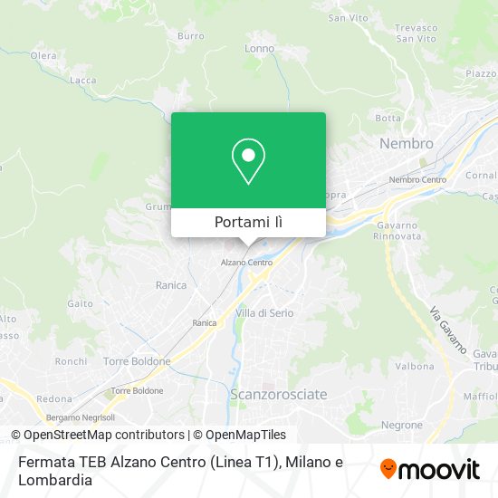 Mappa Fermata TEB Alzano Centro (Linea T1)